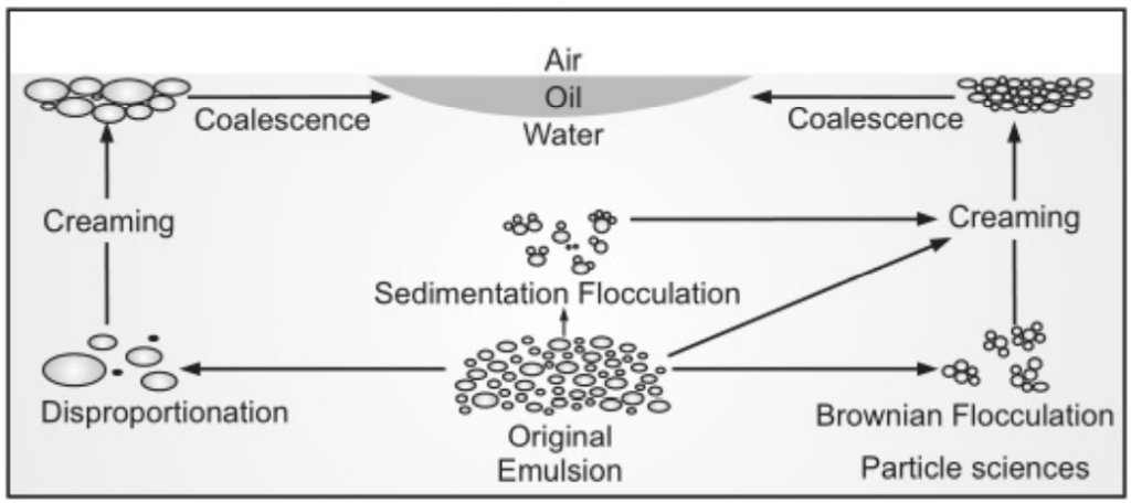Mechanism leading to the coalescence of an oil in water emulsion