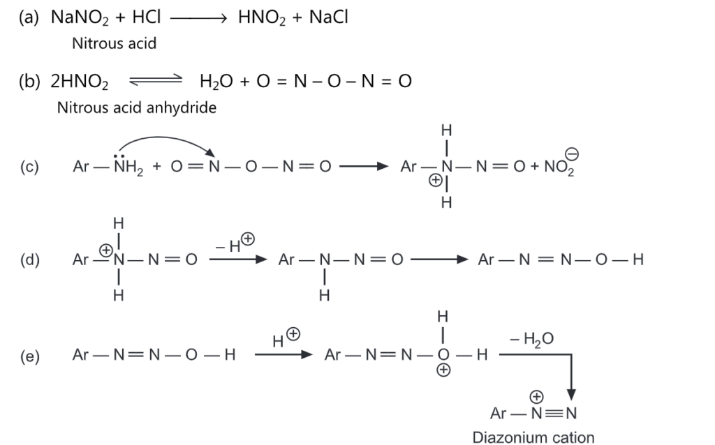 General mechanism of diazotization