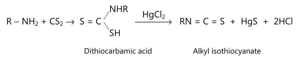 Reactions are shown by primary amines