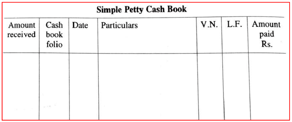 Single column cash book